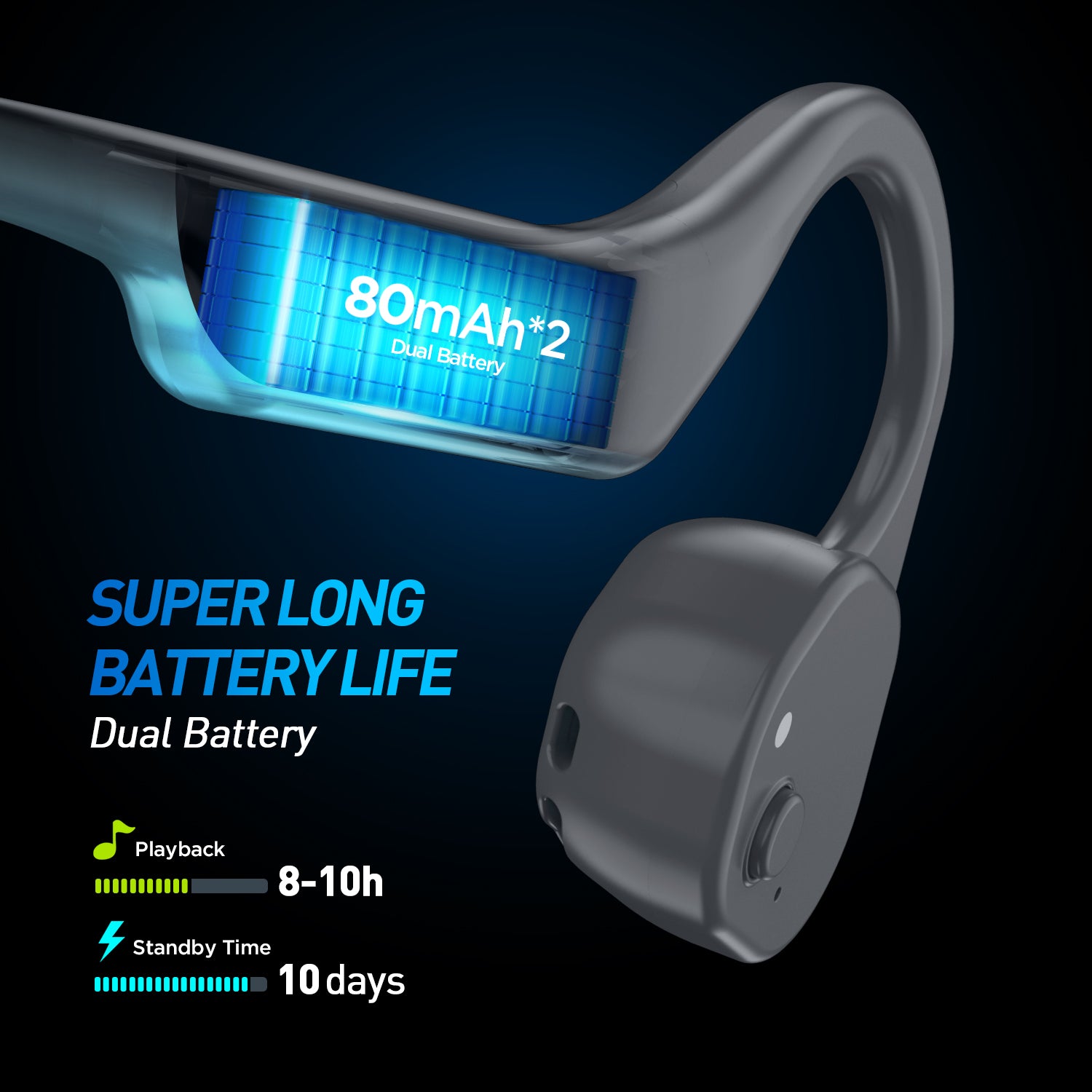 Playback 8-10h,Standby Time 10days