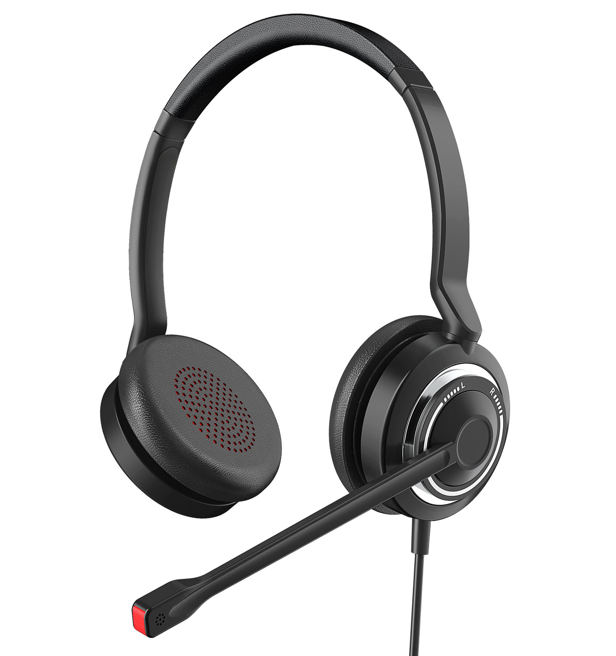 Vidonn X5D USB-A / USB-C Wired Noise-Cancelling Call Center Headset, AI ENC Binaural Business Headset with 330° Rotatable Boom Mic, Driver-Free Plug & Play for Windows, macOS and Linux, for Office, Softphone and Customer Service